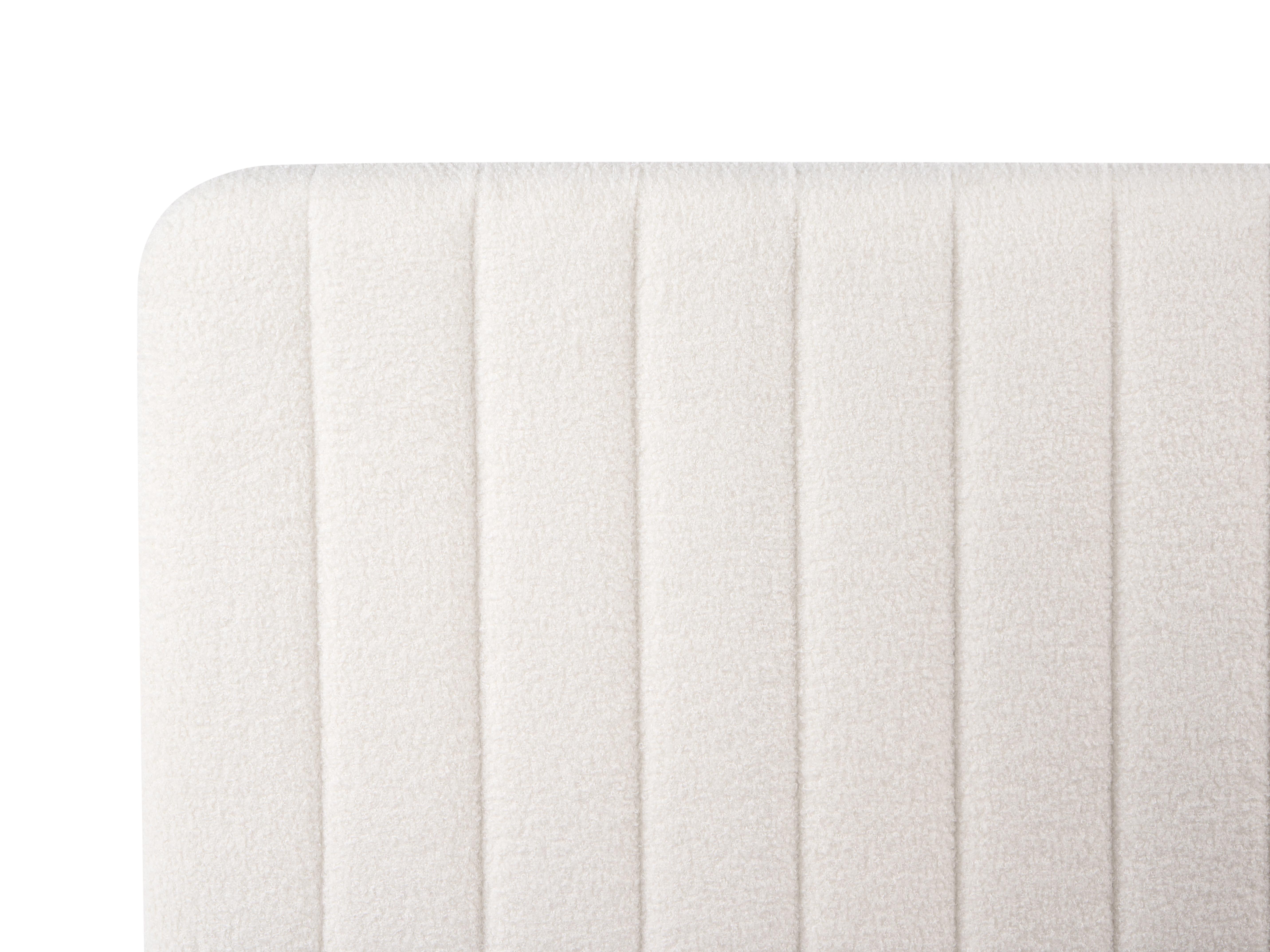 Bed met opbergruimte Bouclé LUNAN 180 x 200 cm Wit