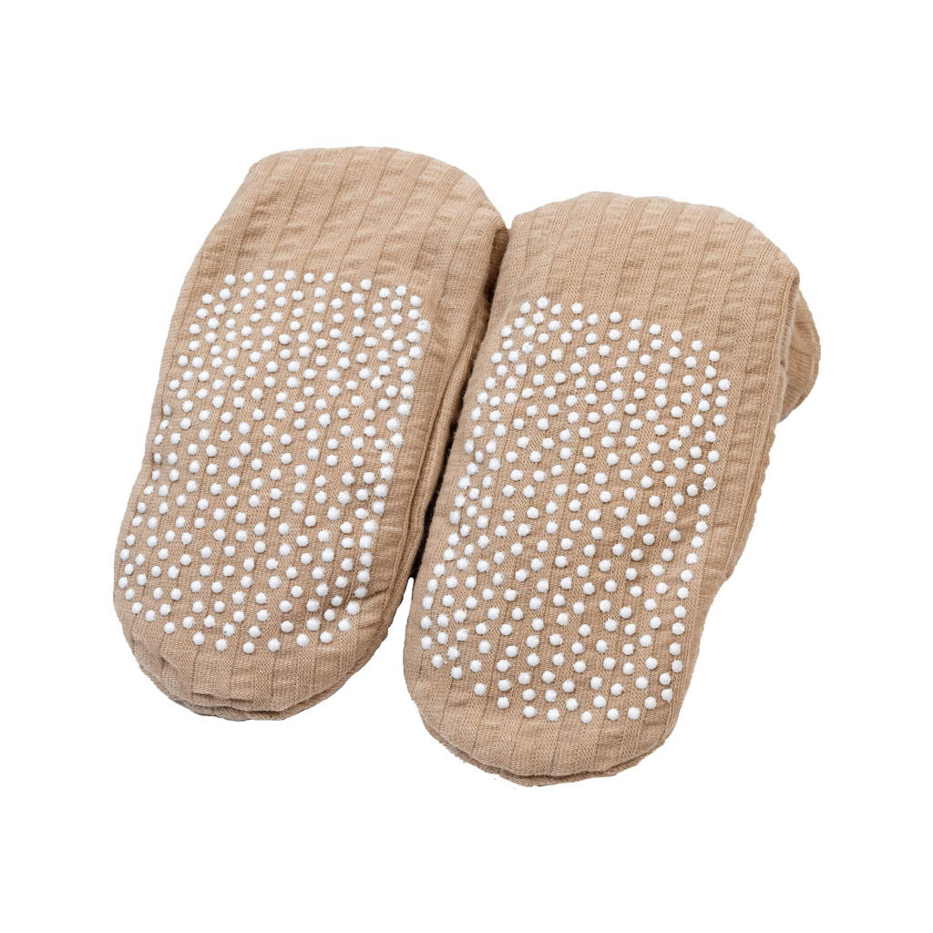 Lodger baby slofjes Seersucker Beige