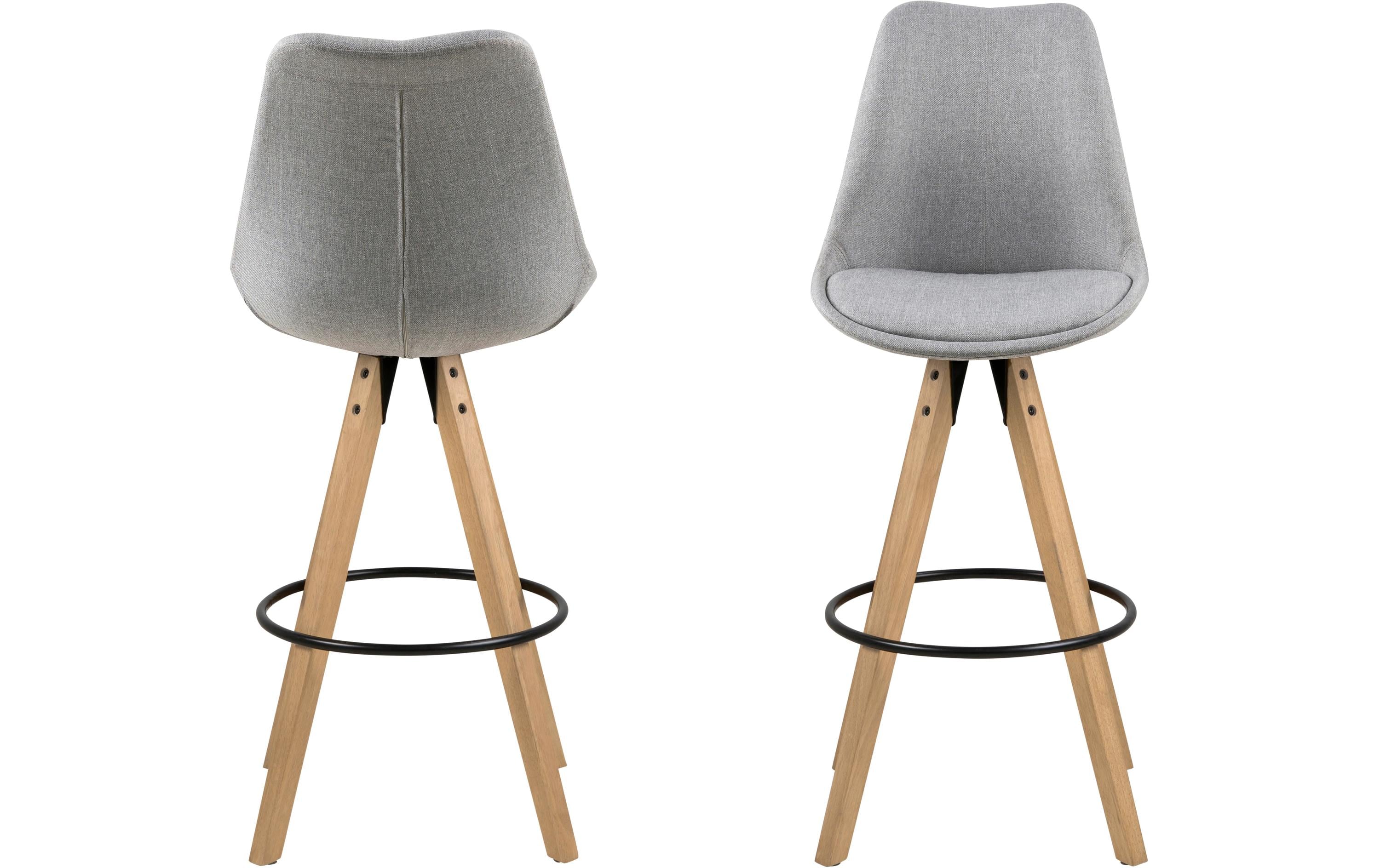 Barhocker Dima, 2 Stück, 48.5 x 111.5 cm, Hellgrau<br>Barstühle mit bequemem Sitz
