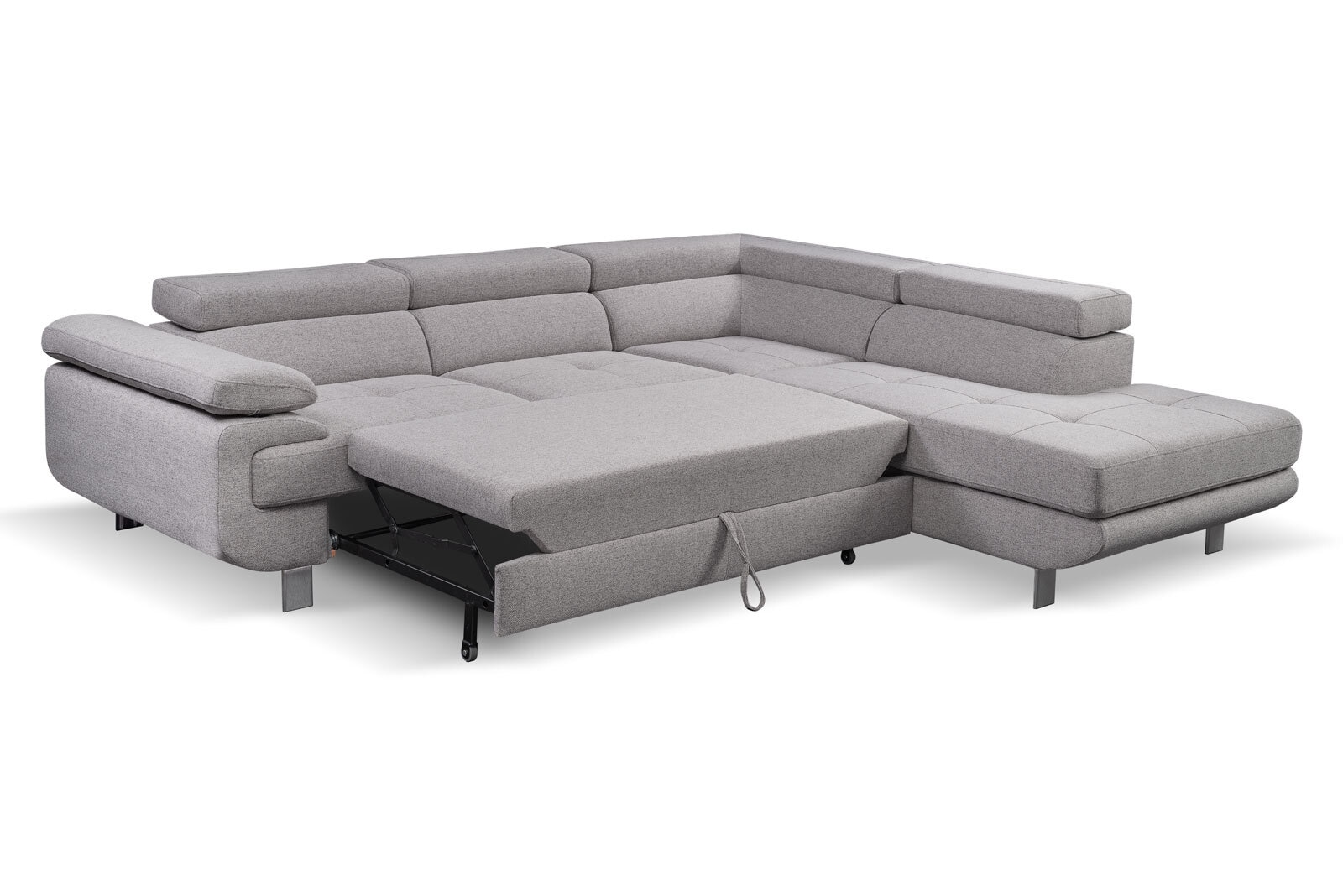 Ecksofa Lotos 275x73x230 cm Grau Webstoff