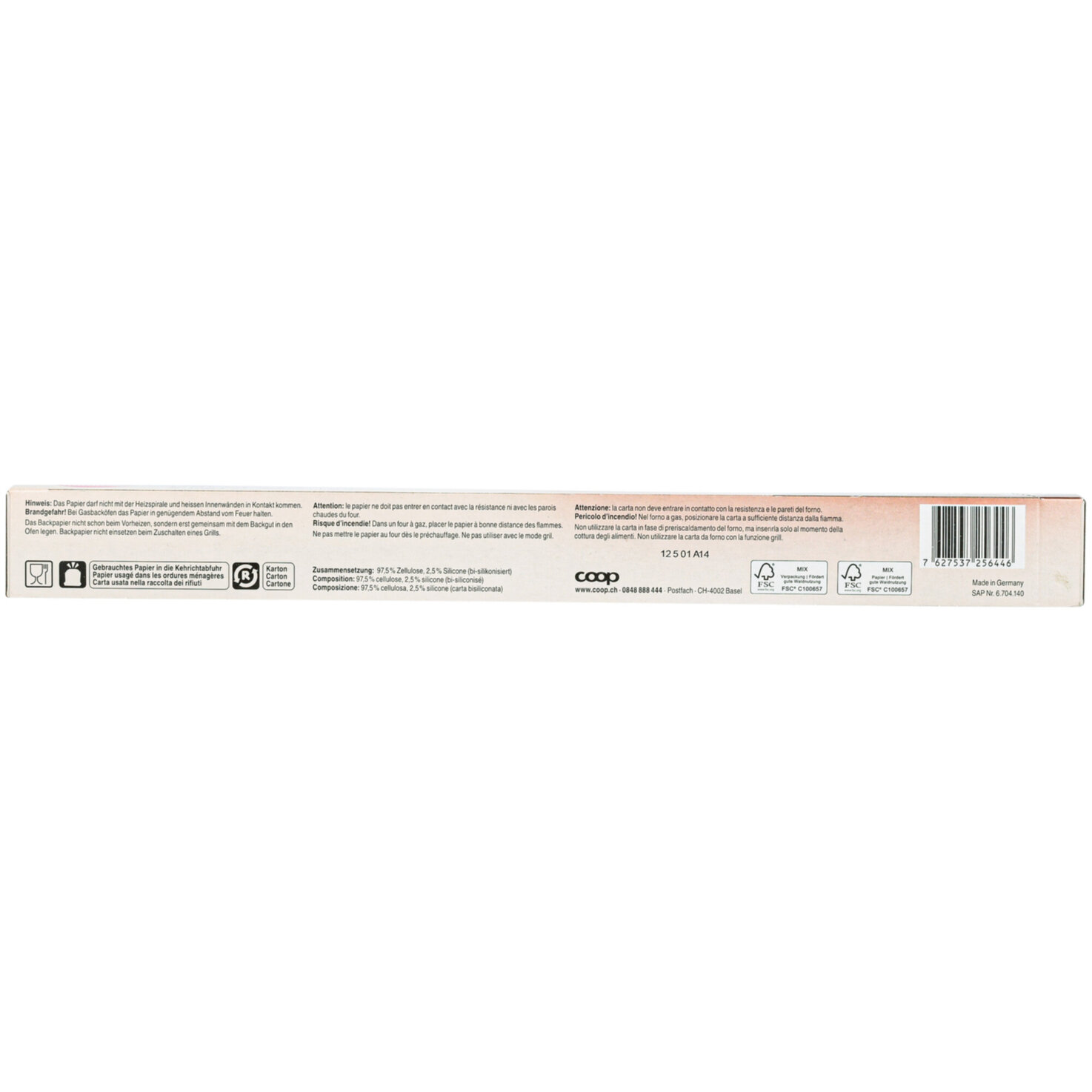 Prix Garantie Backpapier gerollt 38cmx42cm 30 Stück