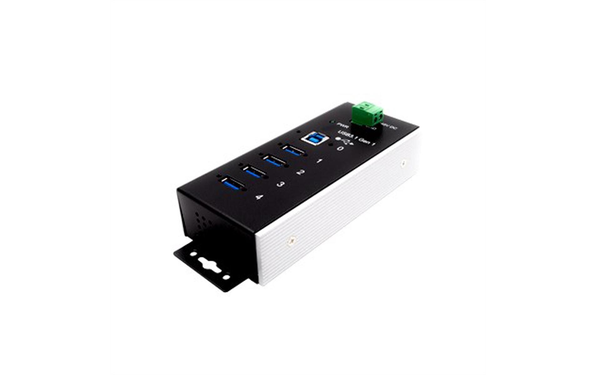 USB-Hub EX-1185HMVS-WT USB 3.2 Gen 1 Hub 4-Port<br>4-Port USB 3.0 Hub mit Surge-Protection, Metallgehäuse