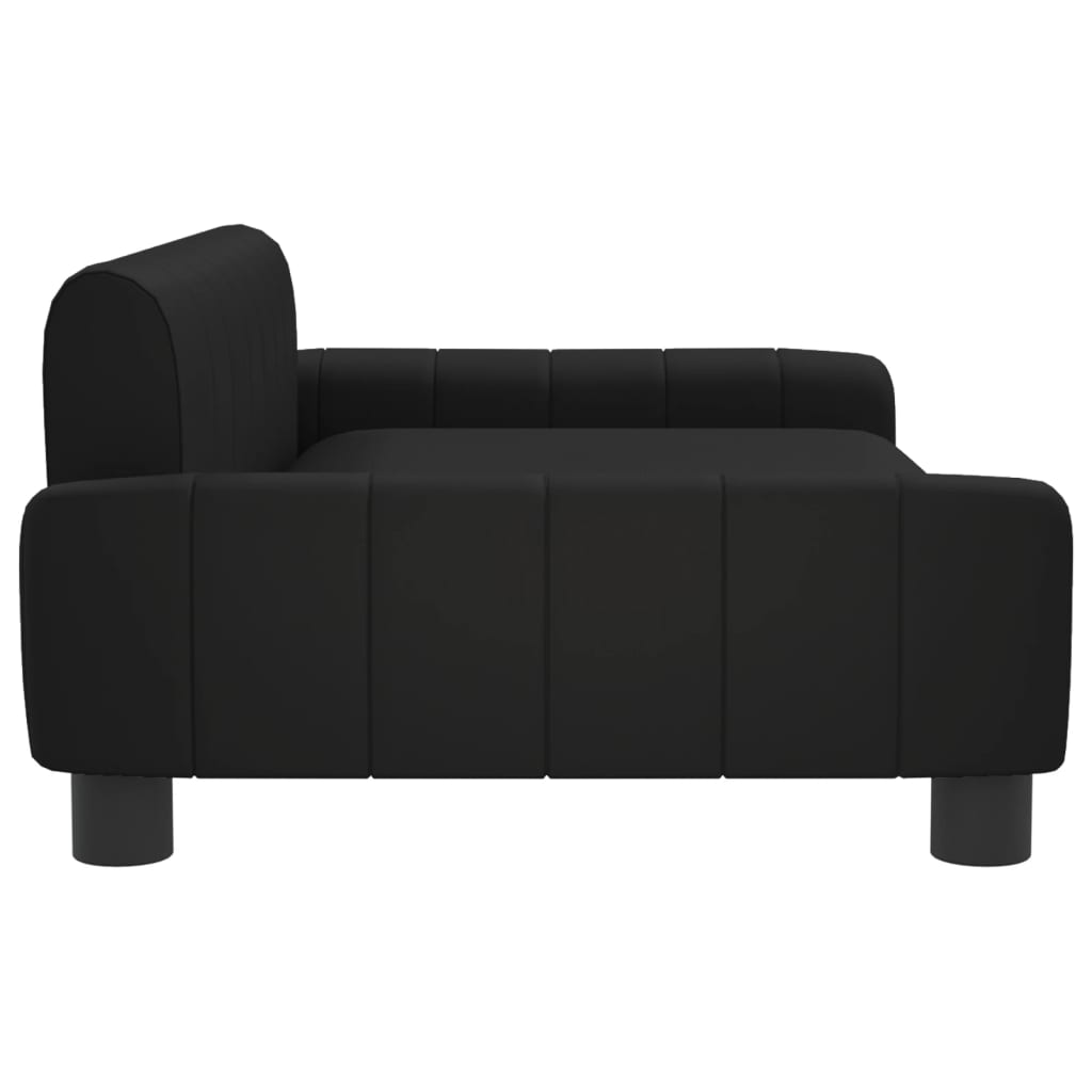 Cama para cães em couro sintético preto vidaXL, 70x45x30 cm