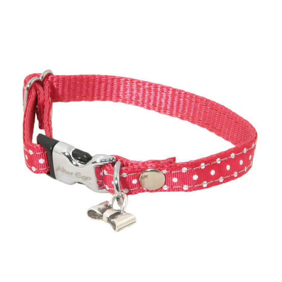 Collier motif Pois S largeur 1cm et longueur 27cm rose