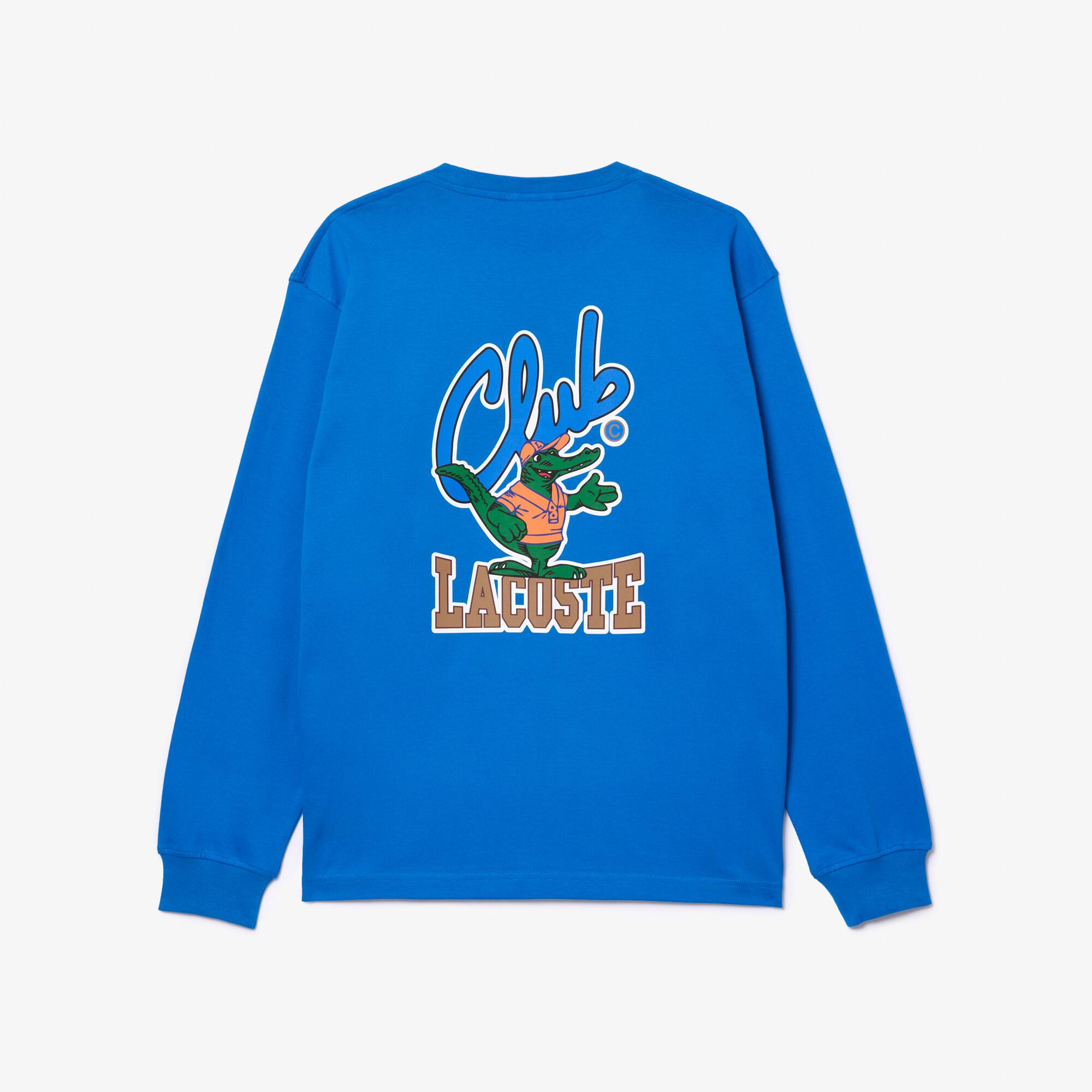 Langärmeliges Jersey T-Shirt mit Aufdruck T-Shirts - Blau - Lacoste - Unisex