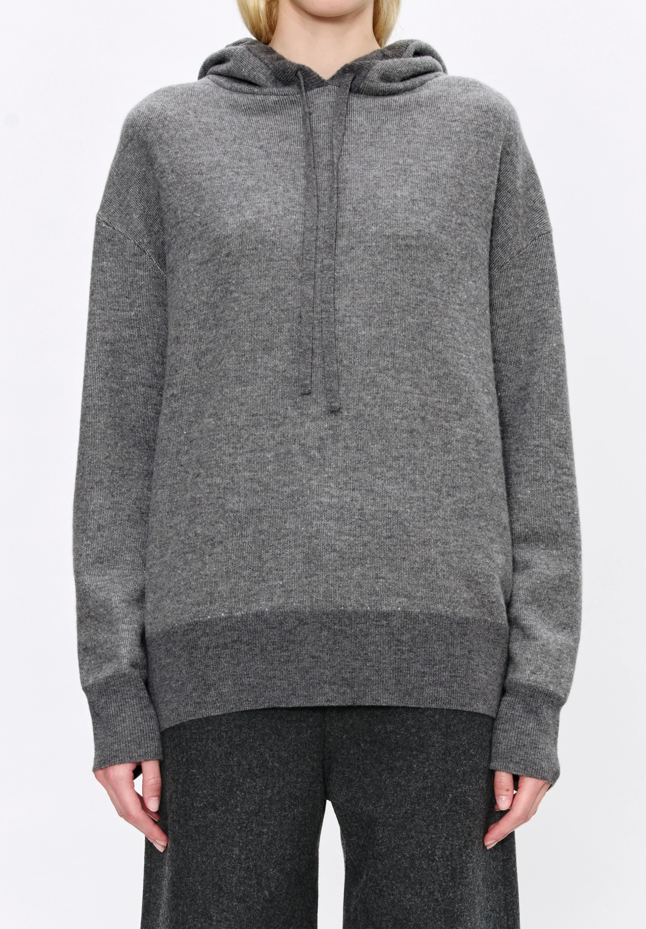 Hoodie unisexe en laine. - Gris chine