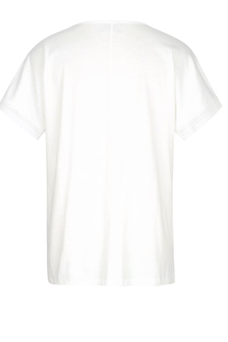 T-Shirt, Rundhals, Spitze am Halbarm