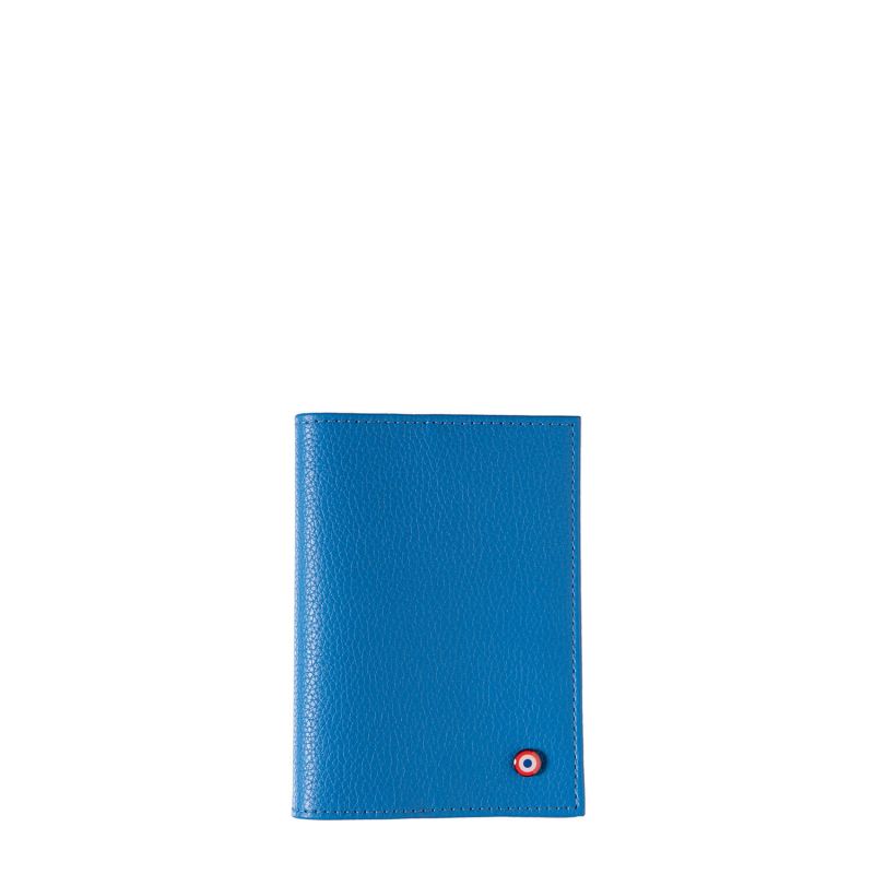 Porte-passeport Louis en cuir grainé Ciel Bleu