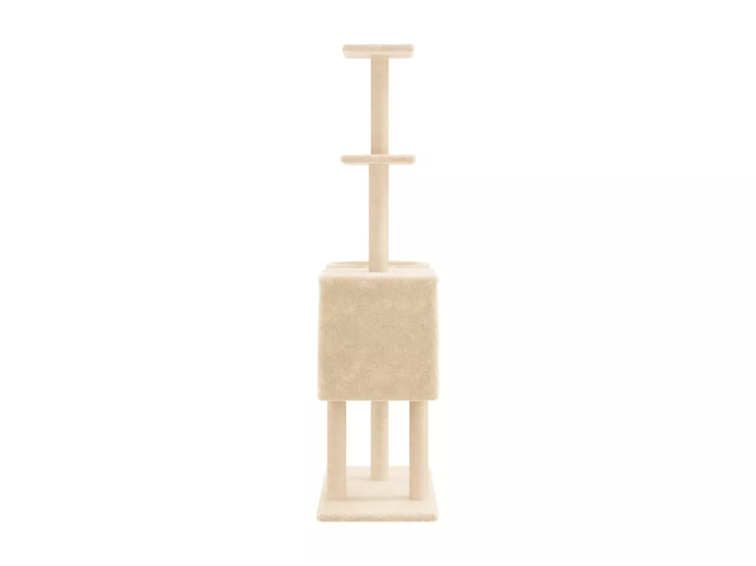 Arbre à chat avec griffoirs en sisal Crème 145 cm