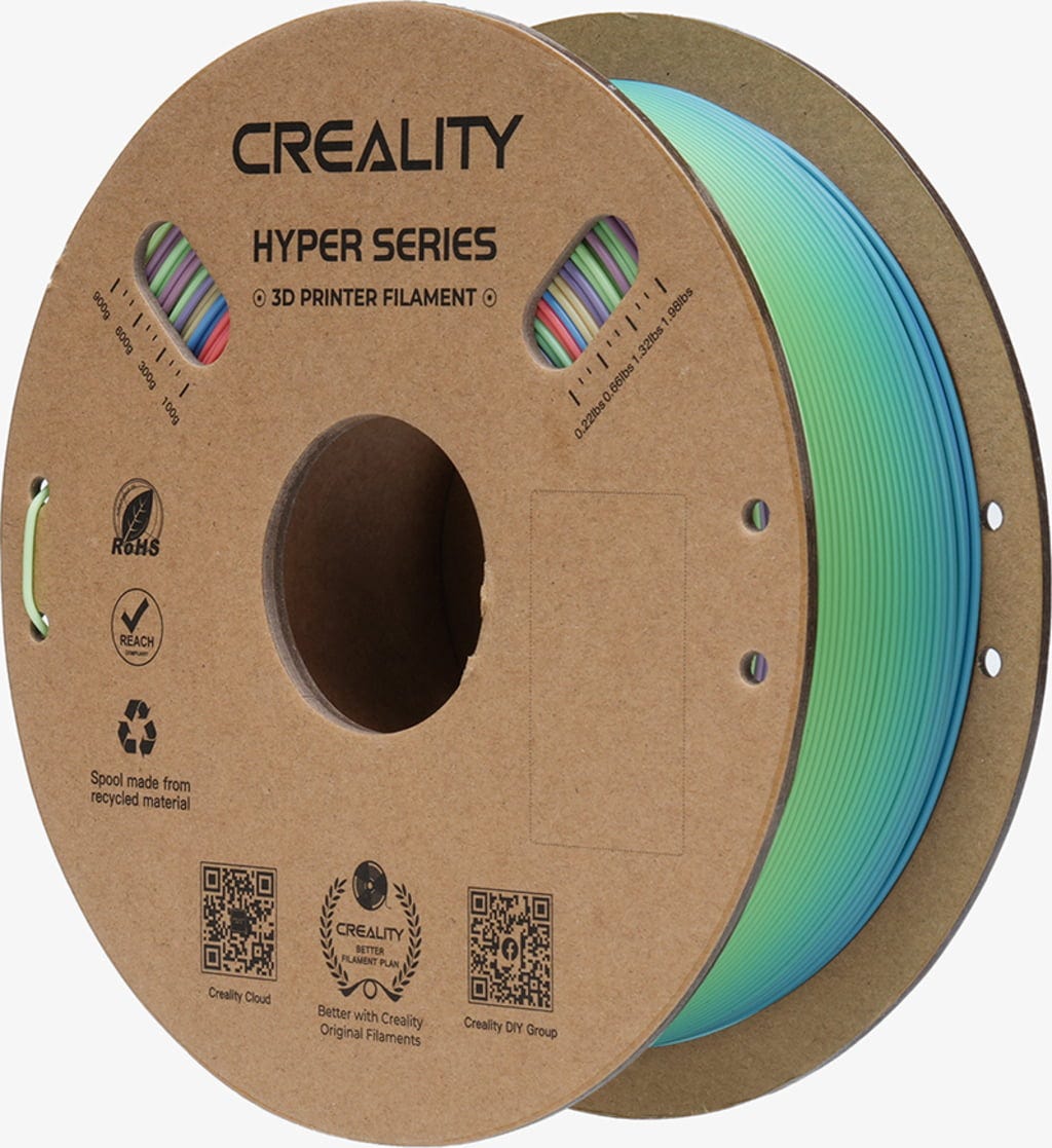 Creality  Hyper PLA Rainbow  Wild Blossom-Short Gradient, 1,75 mm / 1000 g    High Speed PLA mit geschmeidigen Farbverläufen