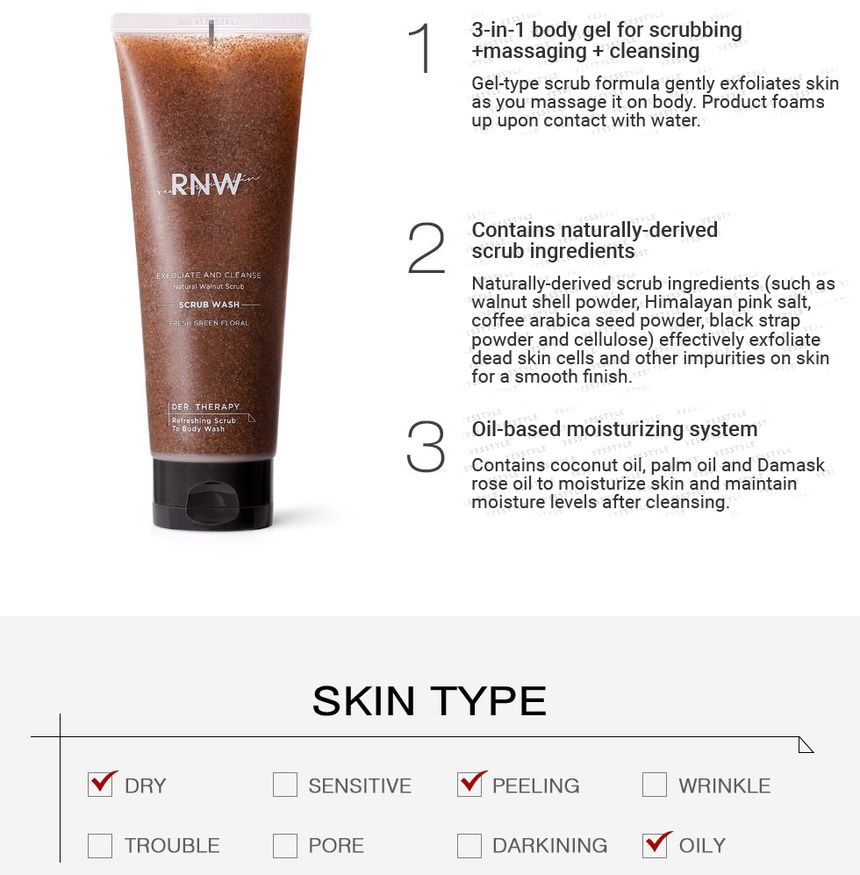 RNW - DER. THERAPY Verfrissende scrub voor bodywash