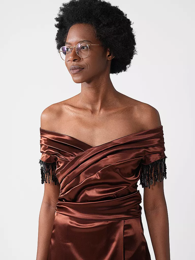CLAUS TYLER Abendkleid hellbraun