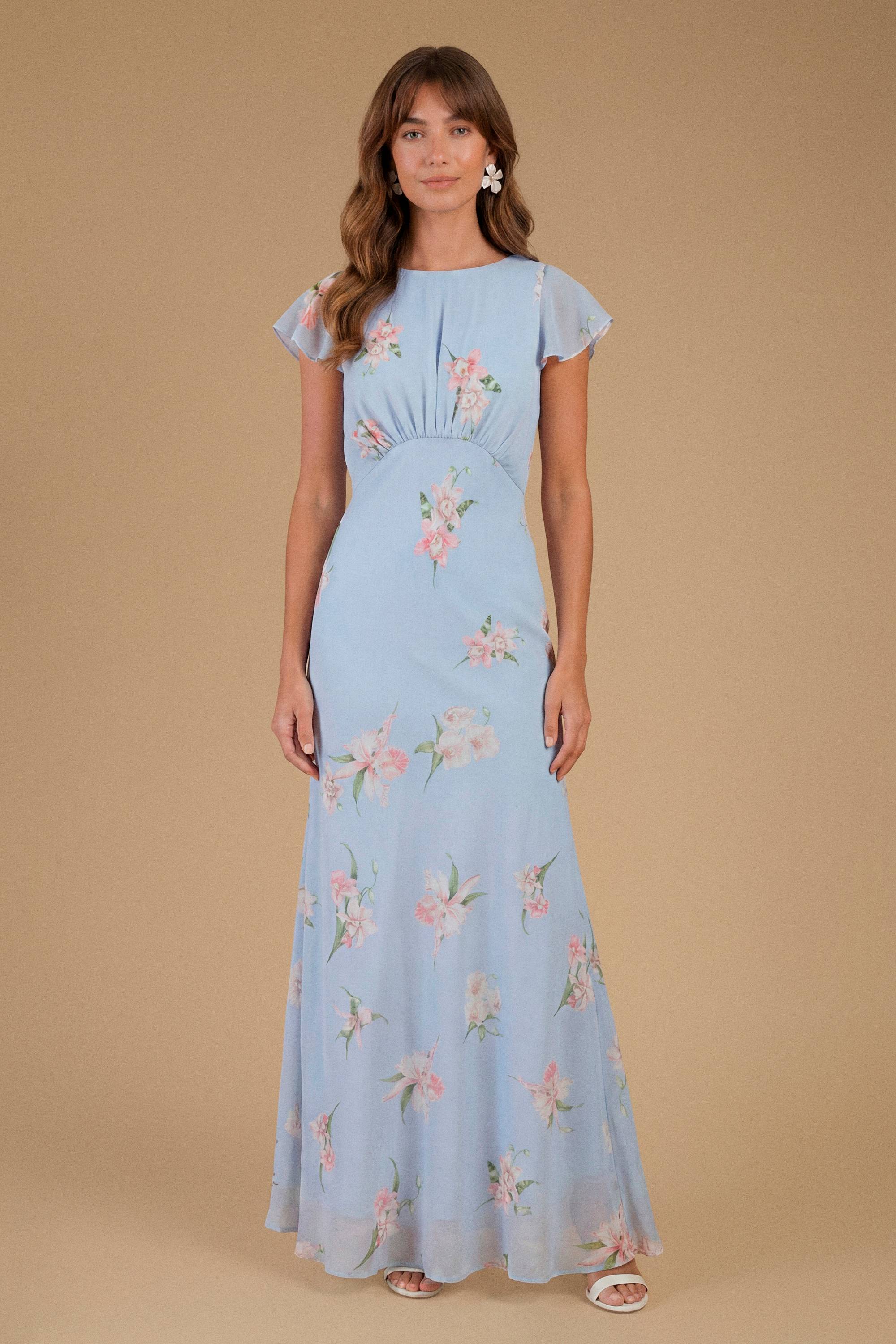 Oasis Robe Maxi Cascade À Imprimé Floral Orchidée