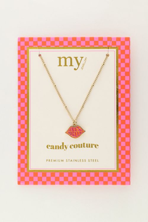 Candy ketting met oranje très belle bedel