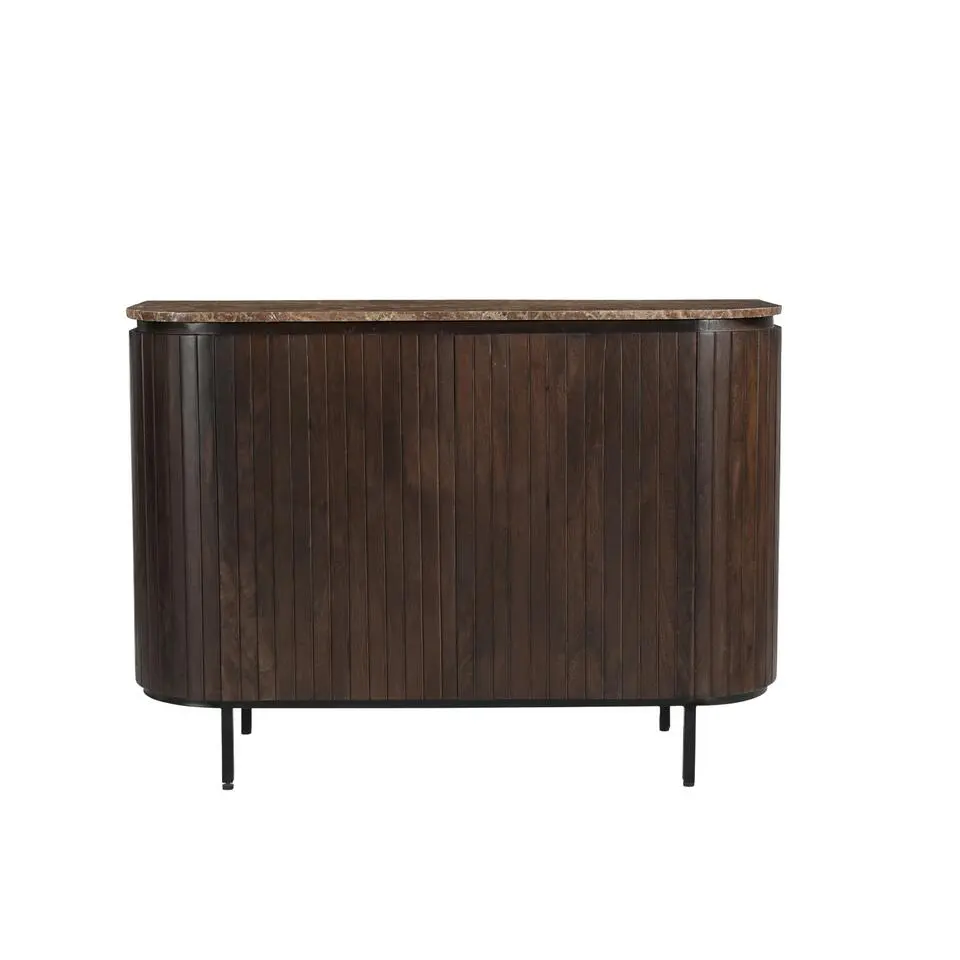 Livingfurn - Dressoir Nora Emperador 115cm - Mangohout / Gecoat Staal