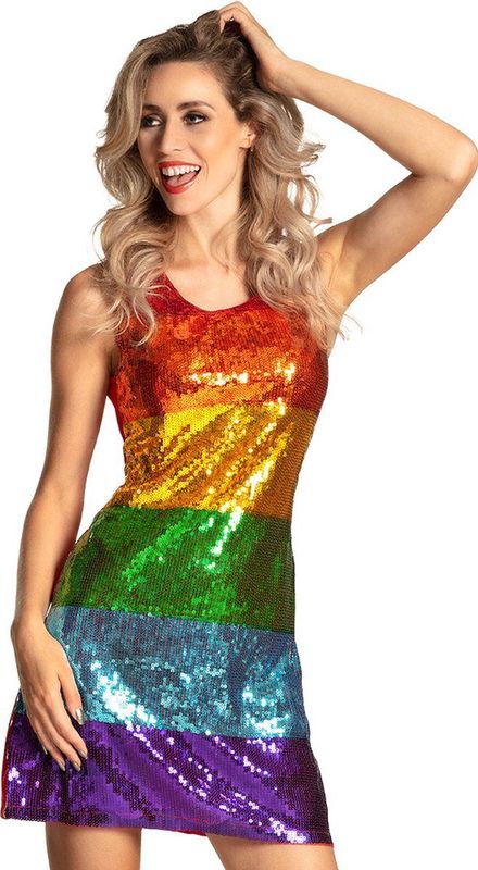 Boland - Dazzle Rainbow - Jurk - Regenboogkleuren - Pailletten