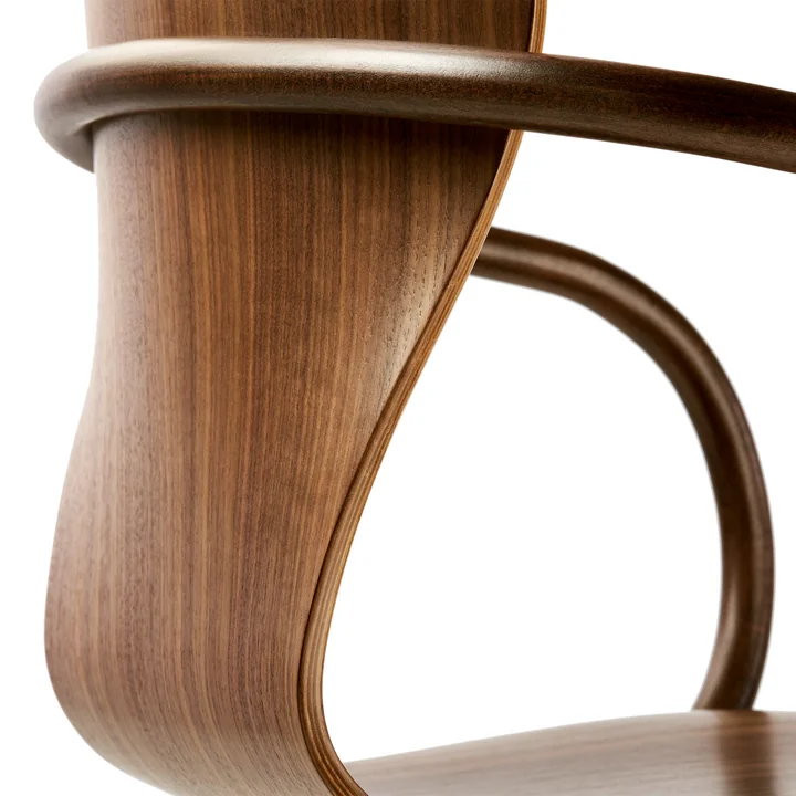 Thonet - S 220 FDRW Drehstuhl mit Rollen, Eiche / Gestell Aluminium poliert