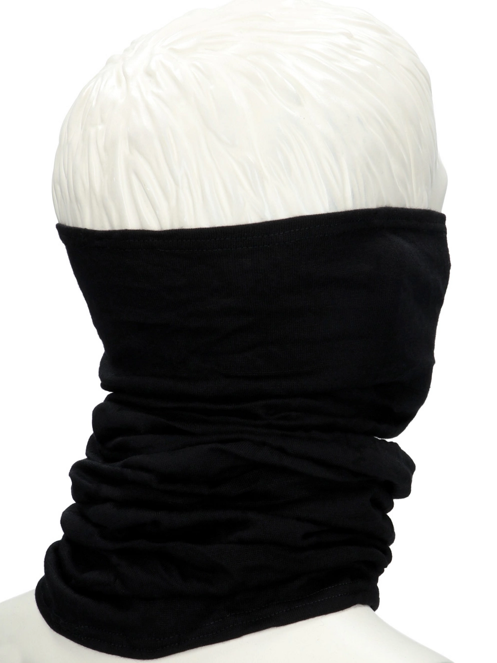 Buff Midweight Merino Wool Neck Warmer solid black