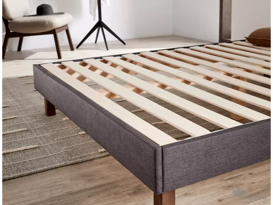 Lit rembourré en tissu | 90 x 190 | Gris | Confort maximal | Le luxe à portée de main