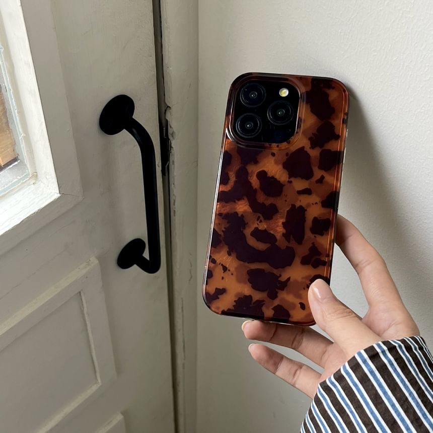 Vachie - Luipaardprint telefoonhoesje - iPhone 16 Pro Max / 16 Pro / 16 Plus / 16 / 15 Pro Max / 15 Pro / 15 Plus / 15 / 14 Pro Max / 14 Pro / 14 Plus / 14 / 13 Pro Max / 13 Pro / 13 / 13 Mini