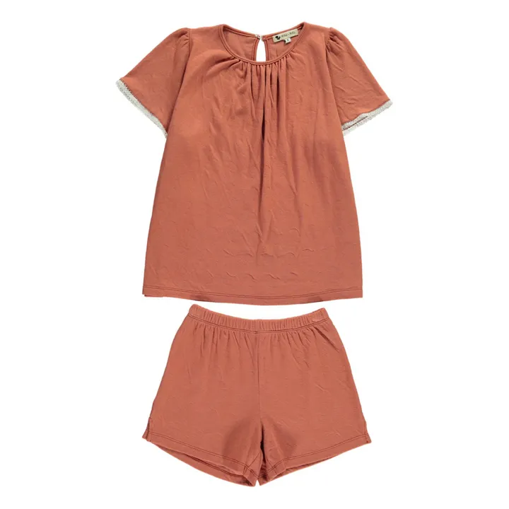 Risu Risu Pyjashort Talia Coton Bio | Terracotta