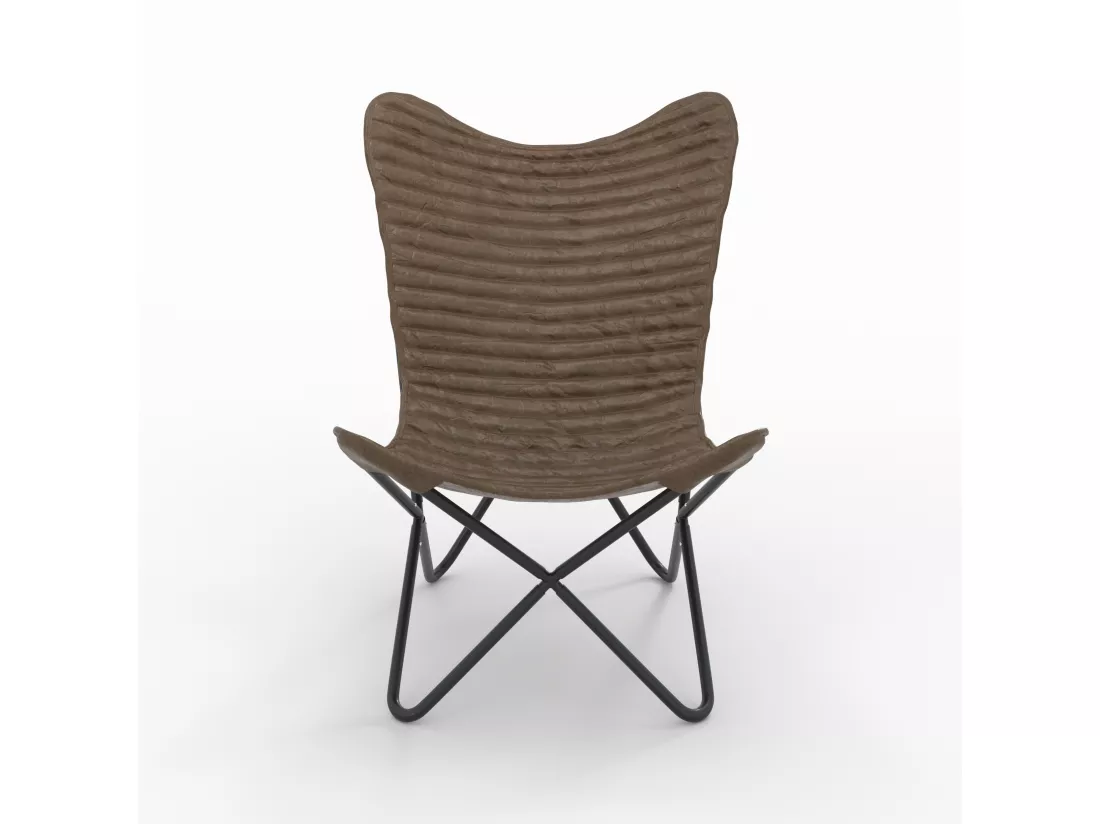Fauteuil papillon en cuir - Octave