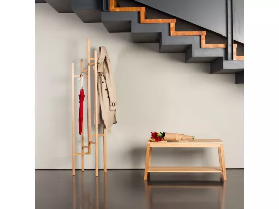Eigen - Porte-manteaux design bois massif - Bois clair