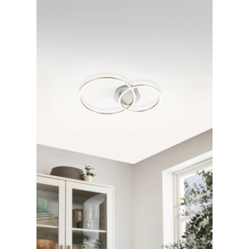 EGLO LED Plafondlamp Palmaves-3 met kleurenfunctie, nikkel