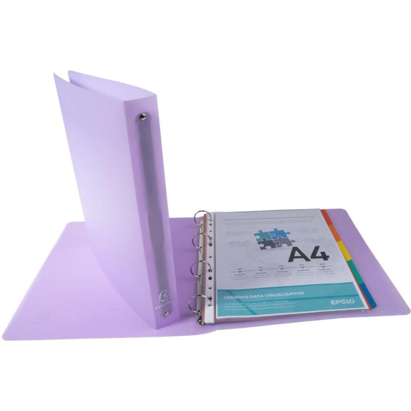 Classeur 4 anneaux 30 mm polypropylène Chromaline Pastel - A4 Maxi