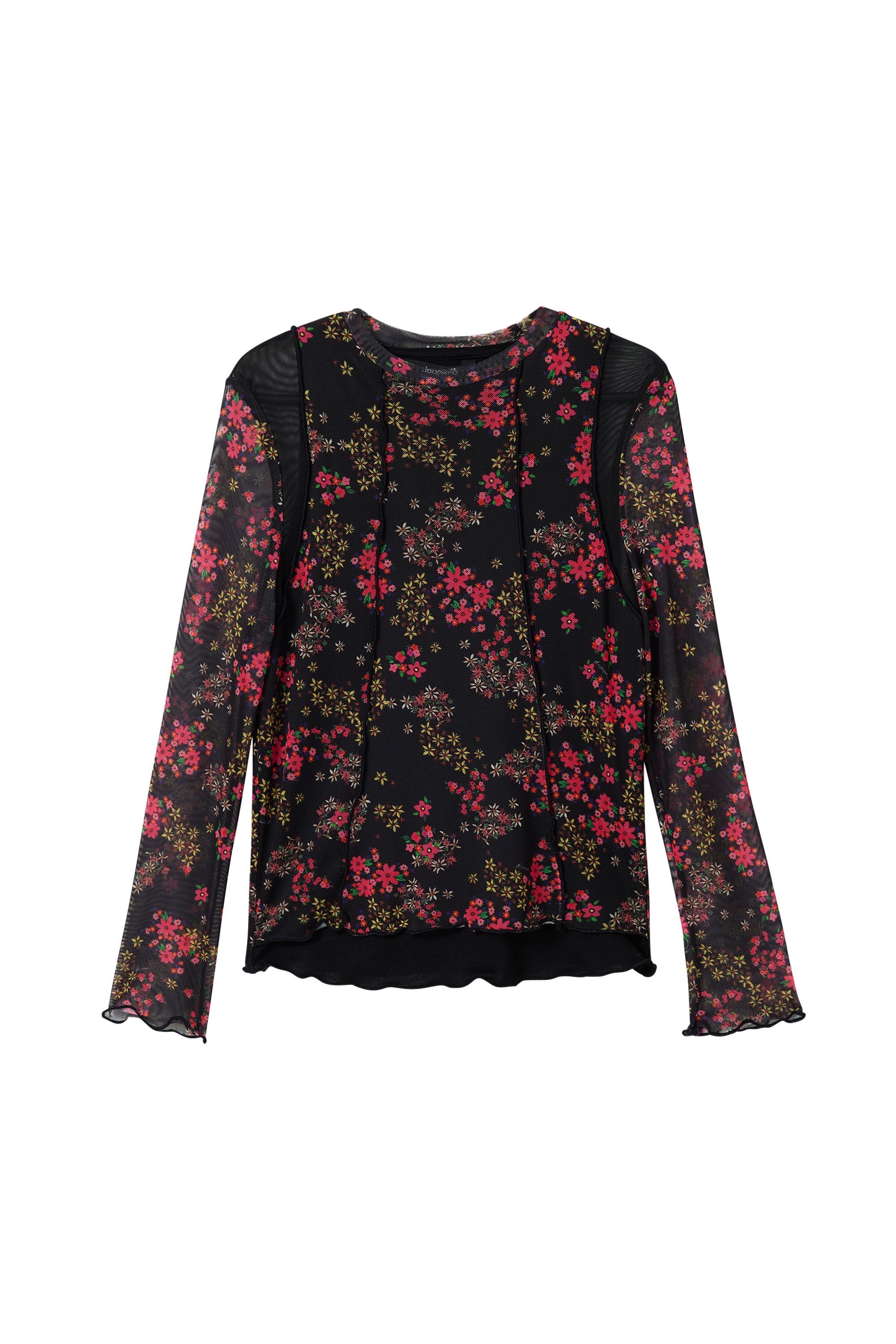 Camiseta de tule floral
