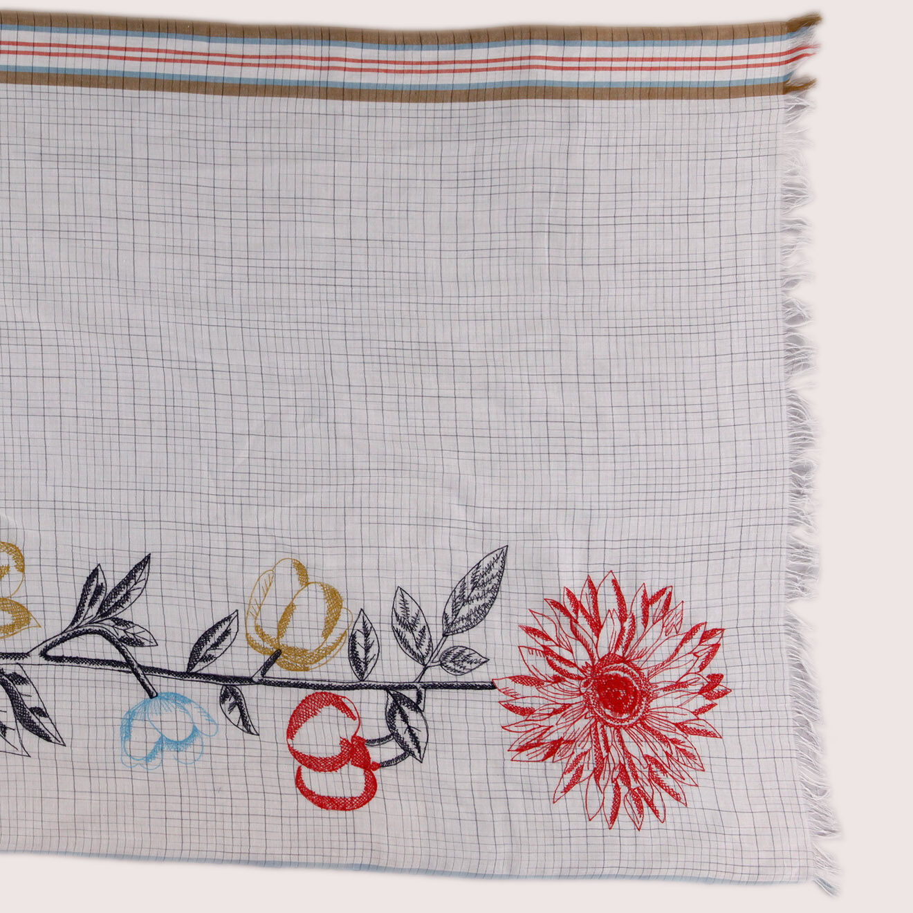 Inouitoosh Étole en Coton Aprila blanche - 70x190 cm