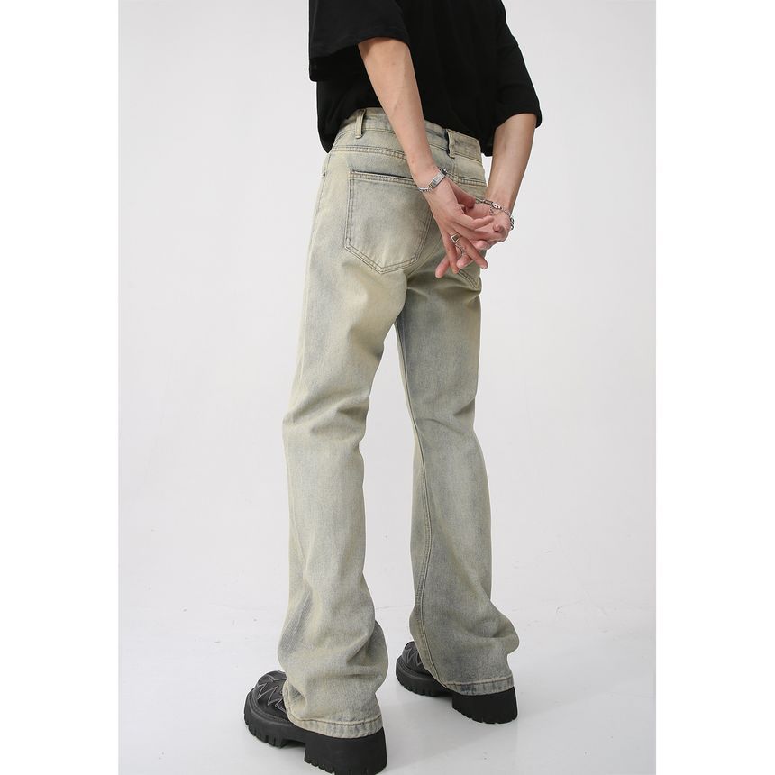 FAERIS - High Waist Washed Bootcut Jeans