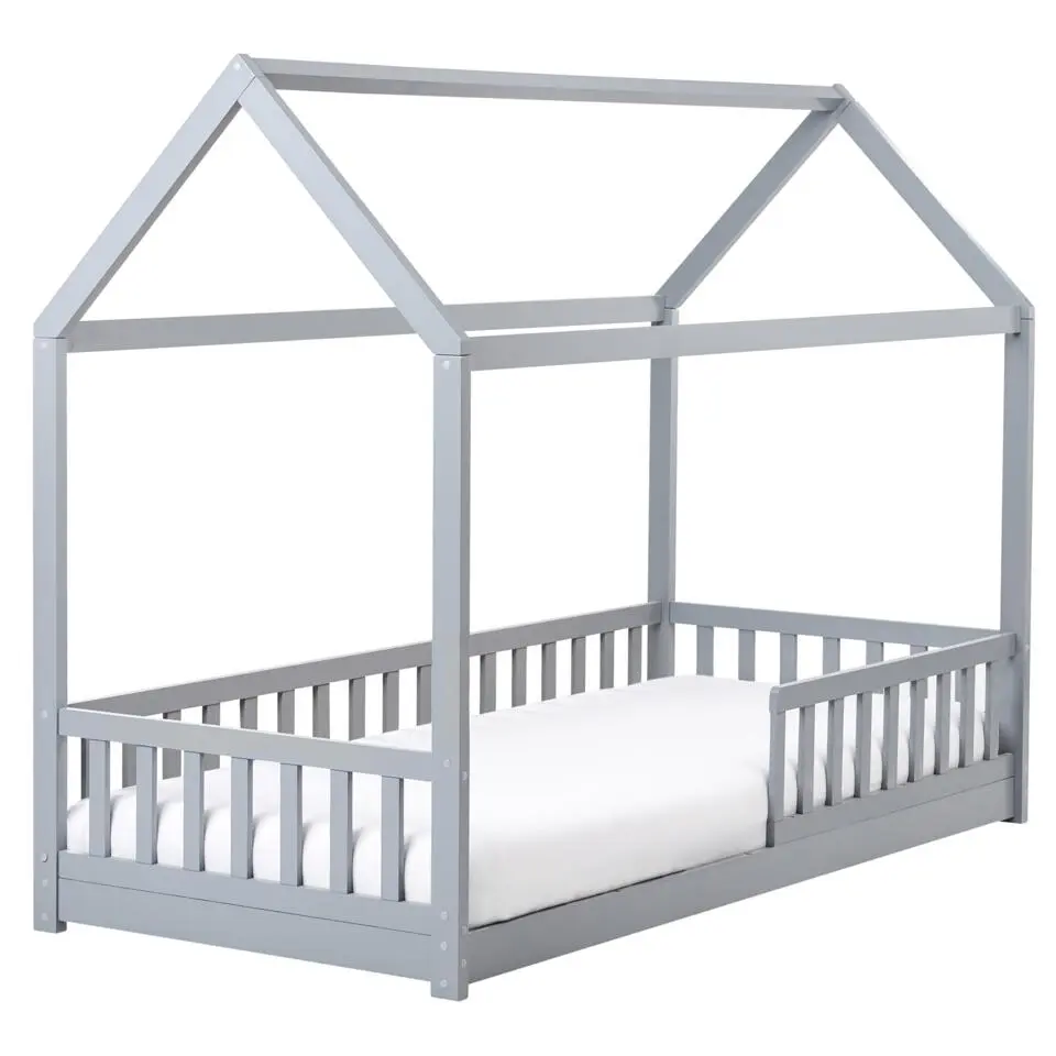 COSSAYE - Kinderbed - Grijs - 90 x 200 cm - Grenenhout