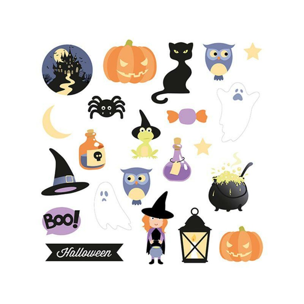 42 formes découpées en papier - halloween