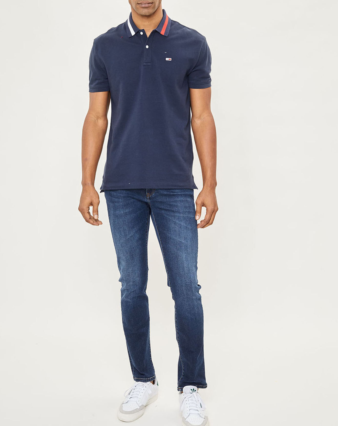 Tommy Jeans Polo Flag bleu marine