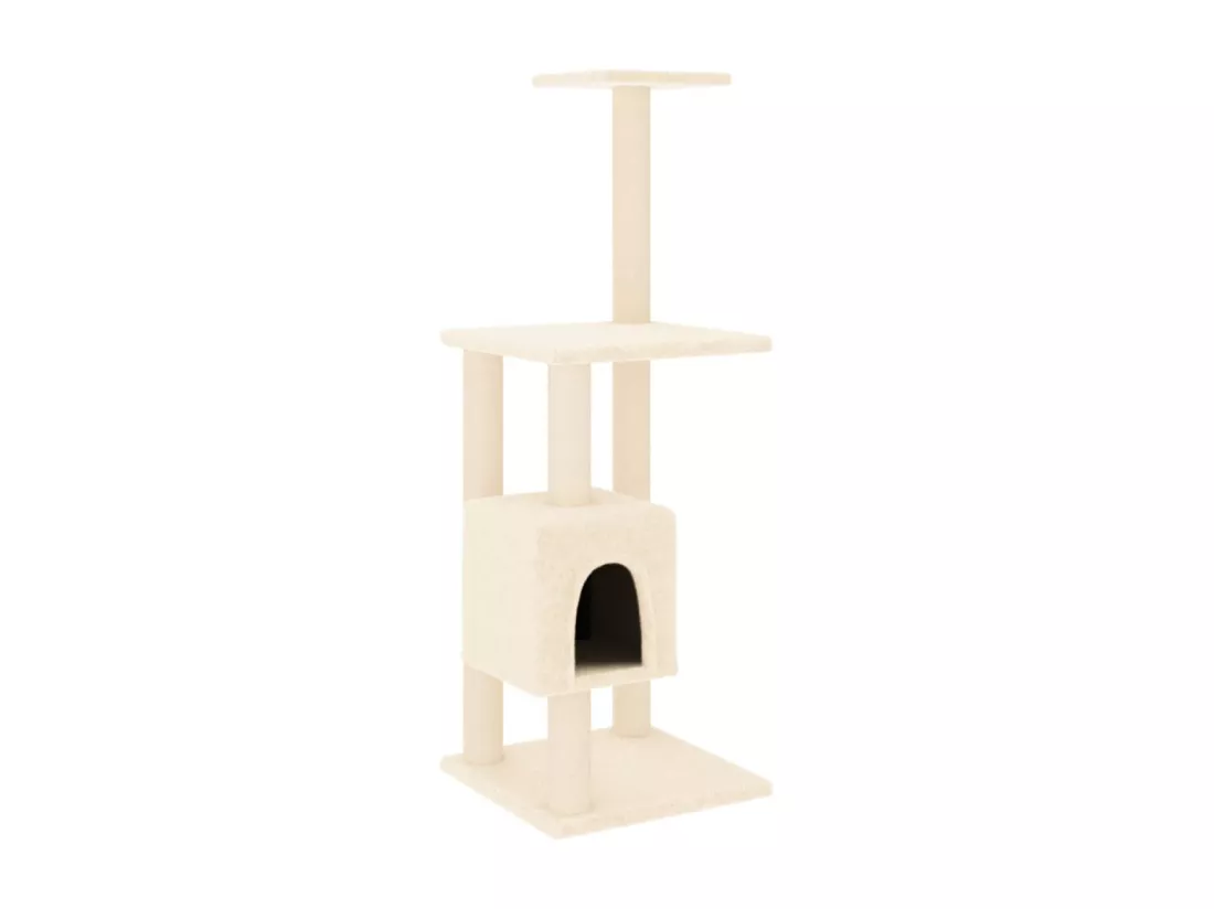Arbre à chat avec griffoirs en sisal Crème 104 cm