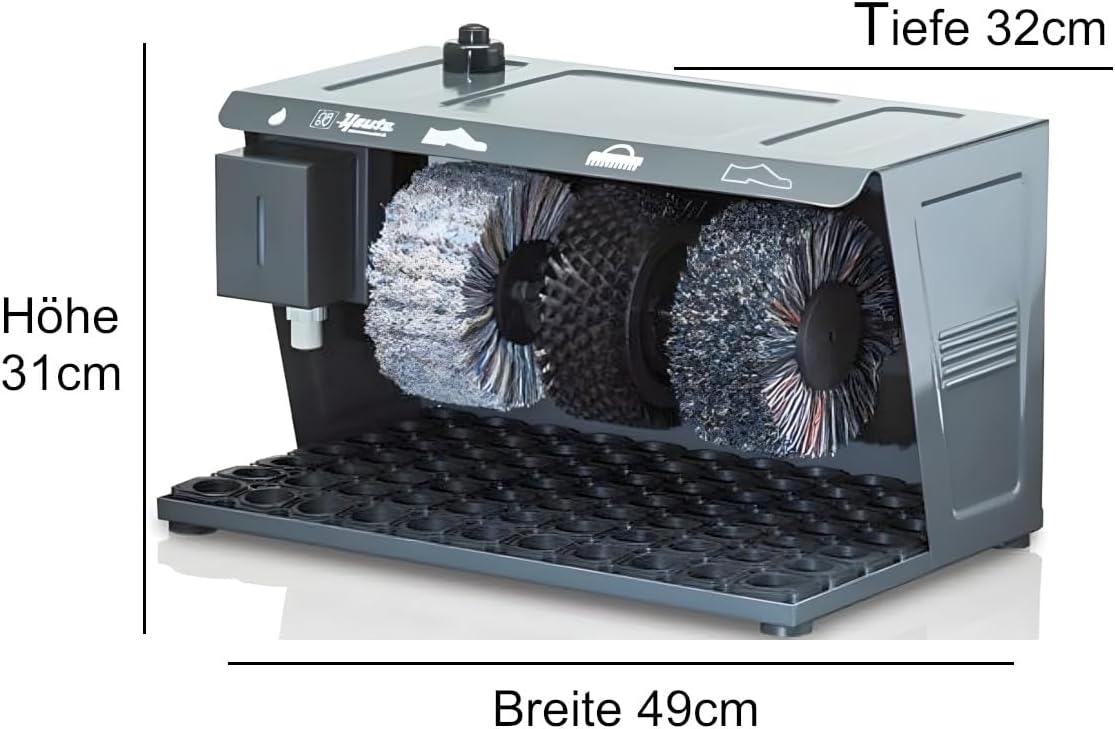 Heute Easy Comfort Schuhputzmaschine: Graphit, 2 Polierbürsten, 1 Vorreinigungsbürste, Stahl, Schuh