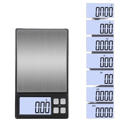 Digital vægt, juvelervægt, præcisionsvægt, guldvægt 500g/0,1g Sort
