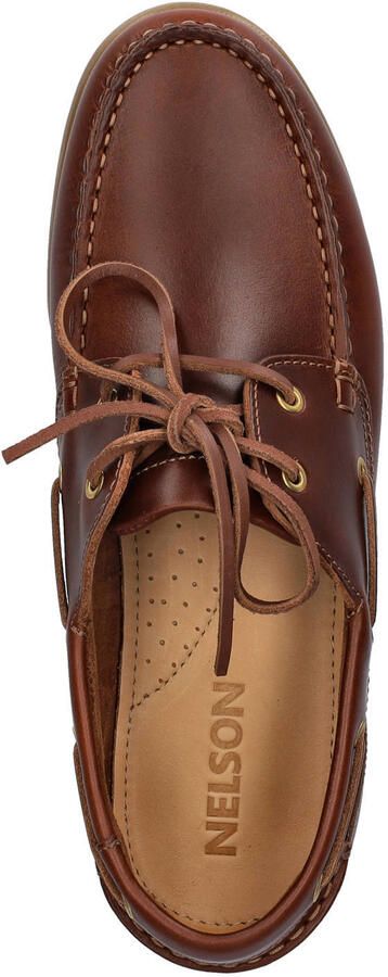 Nelson leren bootschoenen cognac