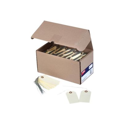 Apli Agipa - 1000 Etiquettes américaines avec fil de fer - 8 x 3,8 cm - crème