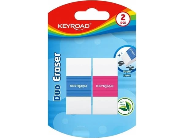 Keyroad KEYROAD viskelær, ergonomisk, tofarget, 2 stk., blister, blanding av farger