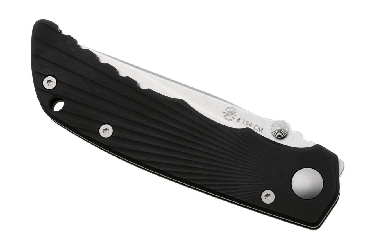 Spartan Harsey Folder 3.25 Talos II SFBL13BKSW, Stonewashed 154CM, Grey Starburst Aluminum zakmes