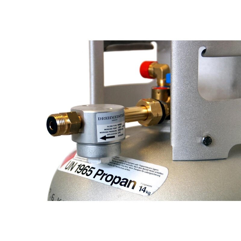DREHMEISTER Gasflaschenfilter Smart W21,8 x 1/14 LH (lange Version)