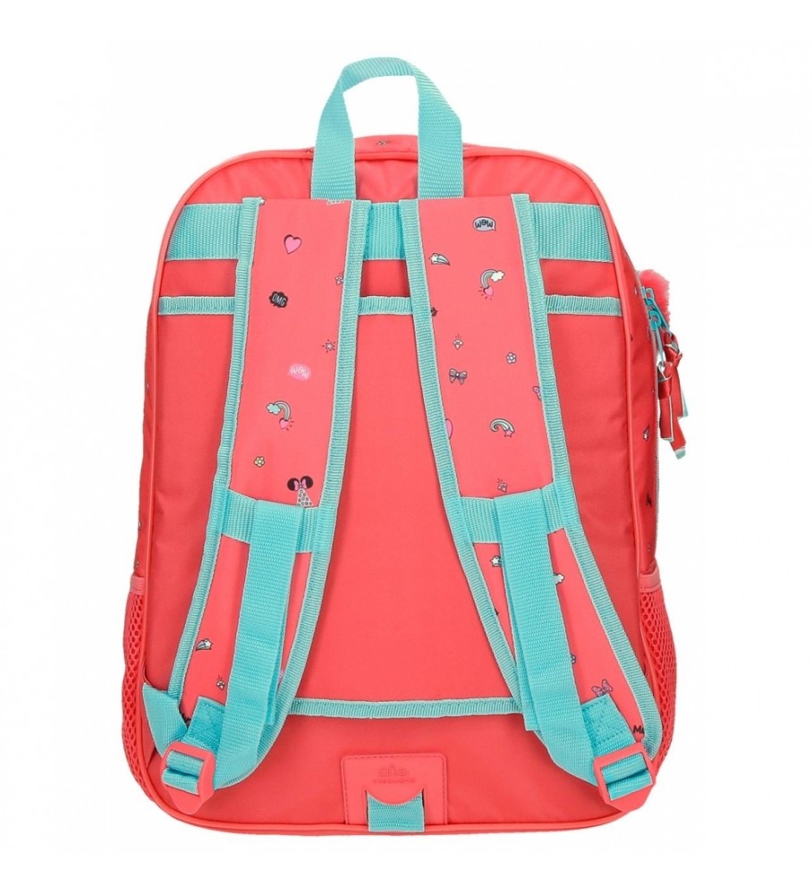 Mochila Escolar Joumma Bags Minnie Lovin Life 38cm Adaptável rosa