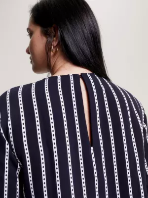 Vestido Curve Argyle Stripe Relaxed Shift