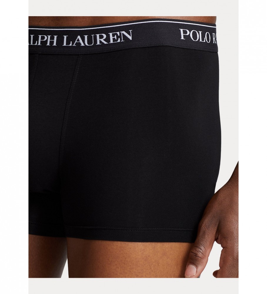 Cuecas boxer Ralph Lauren RL pretas, pacote com 5 unidades.