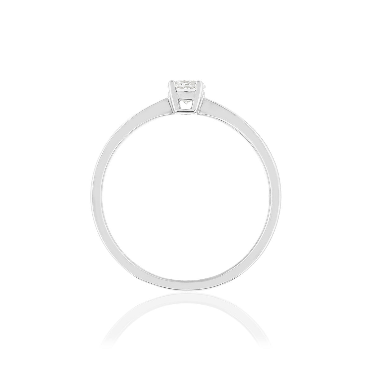 Solitaire or blanc 750 diamant synthétique 0.23 carat