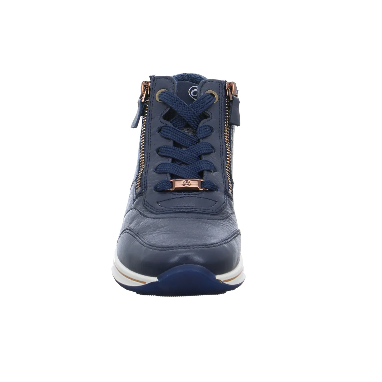 ARA Comfort-Mid Cut Blau Leder  mit Wechselfussbett