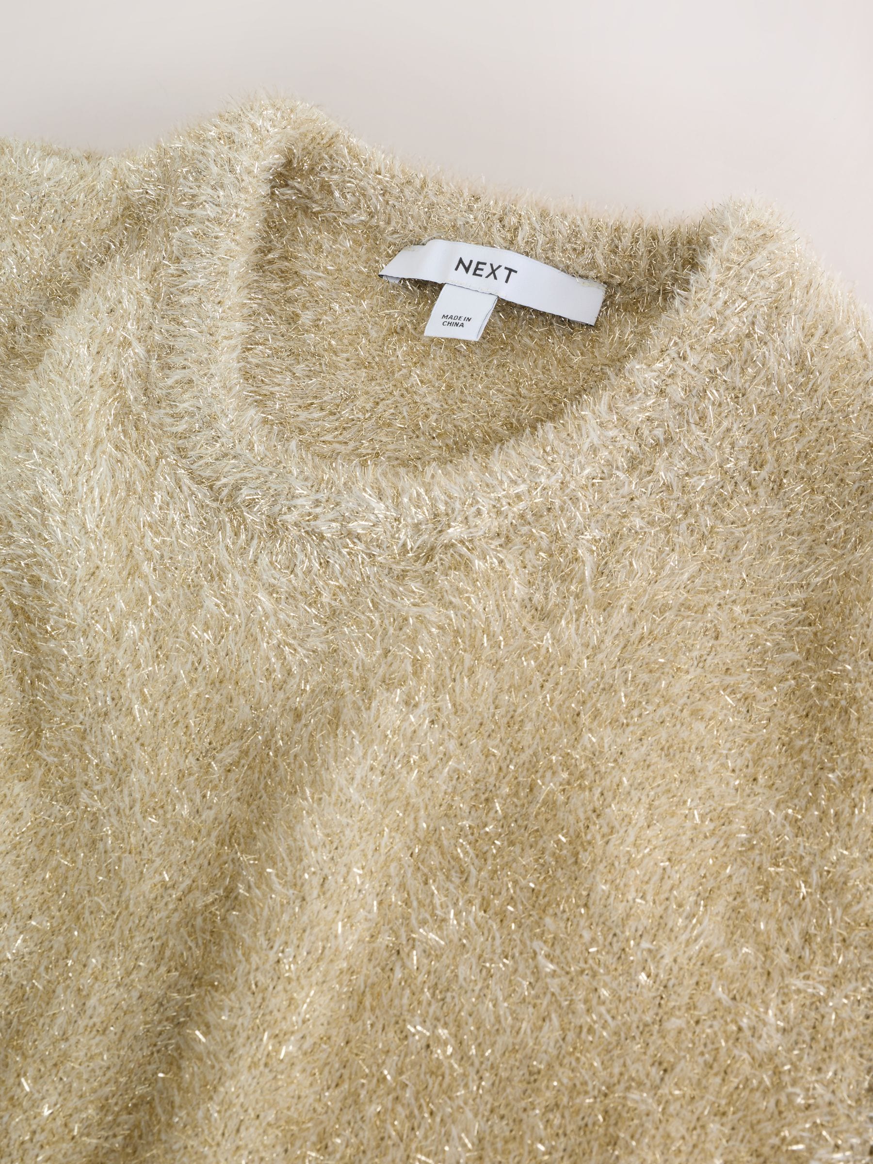 Goud - Tinsel Sparkle Long Sleeve Mini Dress