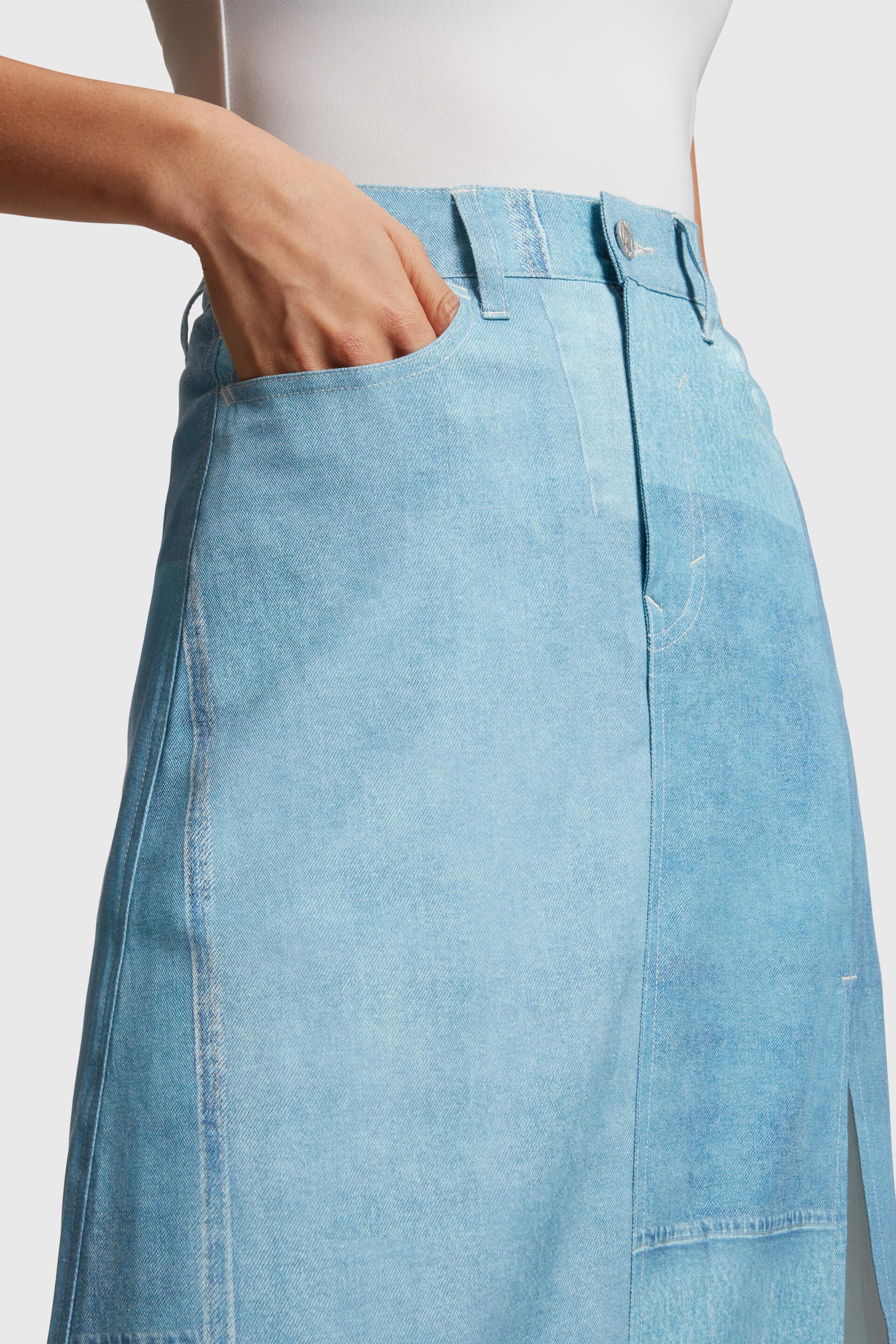 Jupe à imprimé denim all-over